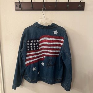 Chico’s Beaded Flag Denim Jacket
